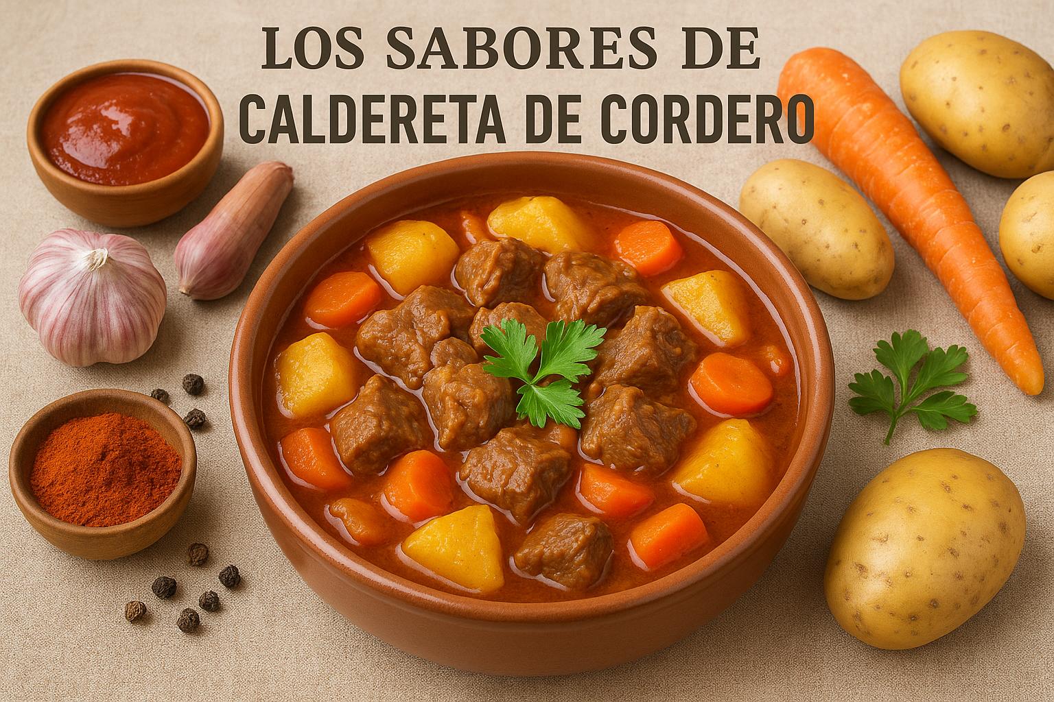 The flavors of caldereta de cordero (lamb stew).